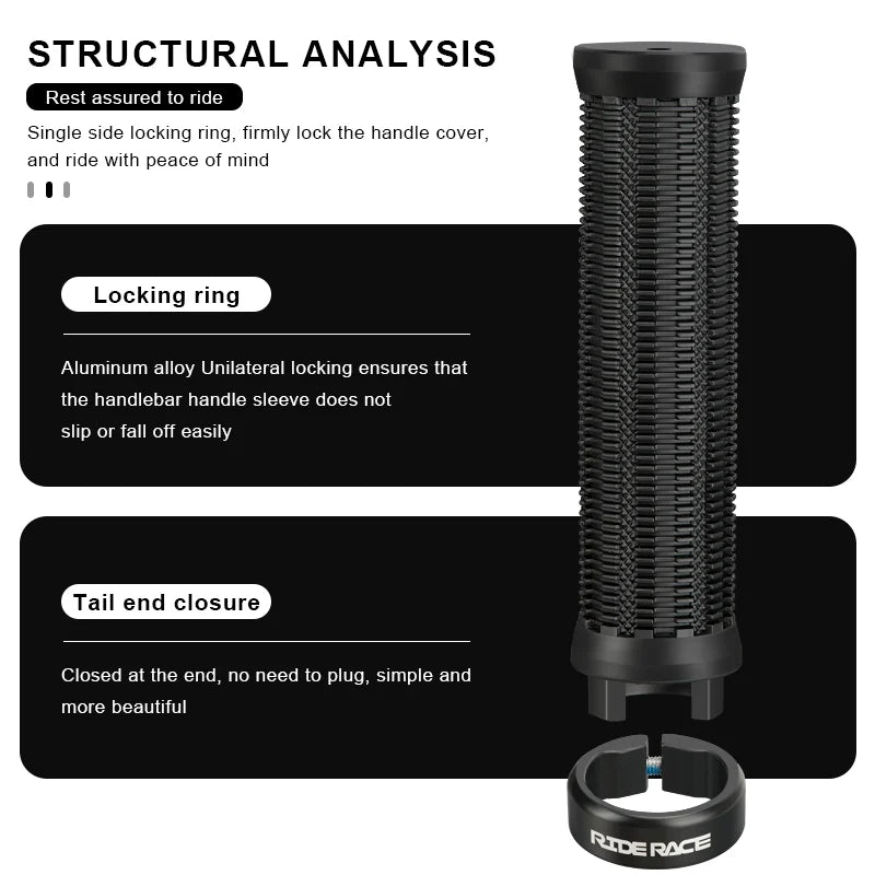 1Pair MTB Grips TPR Rubber Ergonomic Comfortable Mountain Bike Handlebar Grips Anti-Skid Shock-Absorbing Bicycle Handlebar Cover