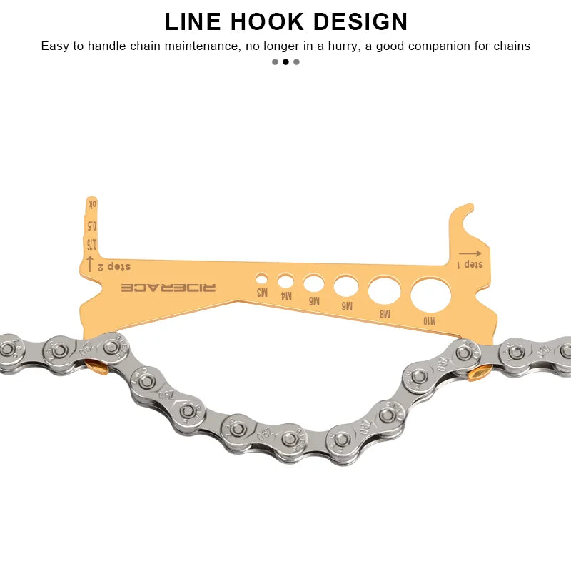 Bike Chain Wear Indicator Ruler Stainless Steel Bicycle Chain Wear Indicator Checker Cycling Chain Replacement Repair Tools