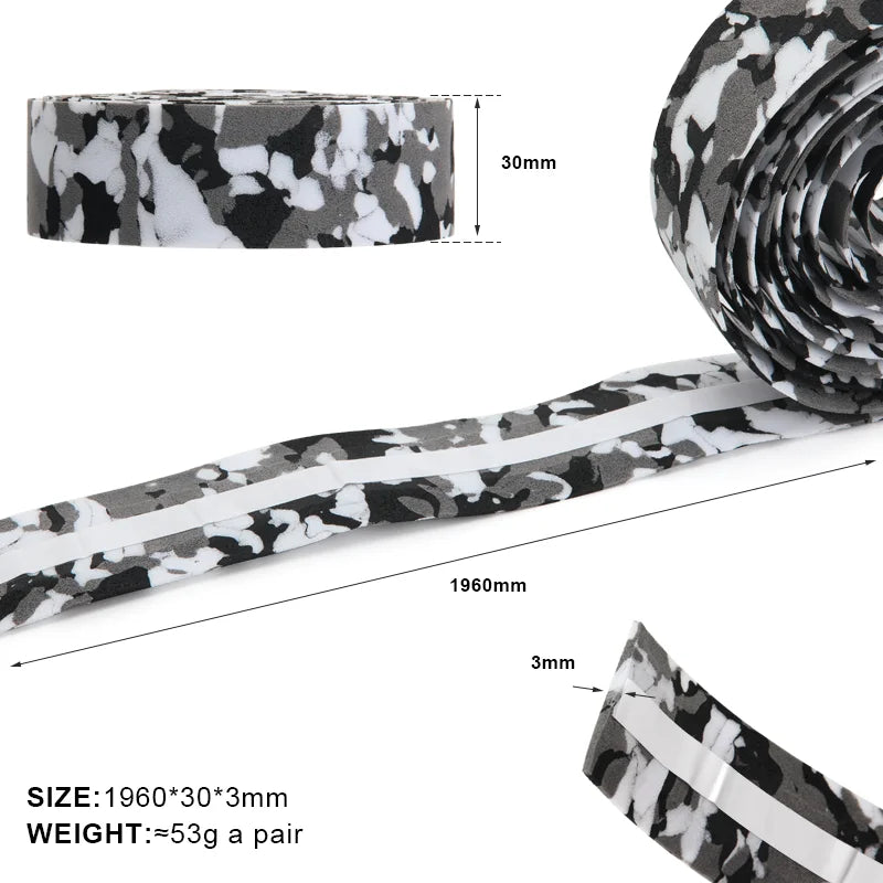 2Pcs Bicycle Handlebar Tape Camouflage Ultralight Non-Slip Sponge Road Bike Handlebar Strap With Bar Plugs Cycling Accessories