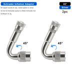 1/2/4pcs 45 90 135 Degree Angle Bent Valve Adaptor Bike Tyre Valve Extension Adapter Bicycle Tyre Valve Connector Accessories