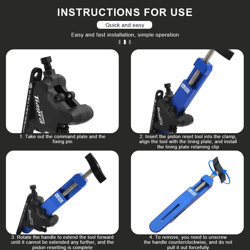 Bike Brake Piston Reset Tool Bicycle Caliper Piston Resetting Tool For SHIMANO/SRAM Cycling Reset Retracting Brake Caliper