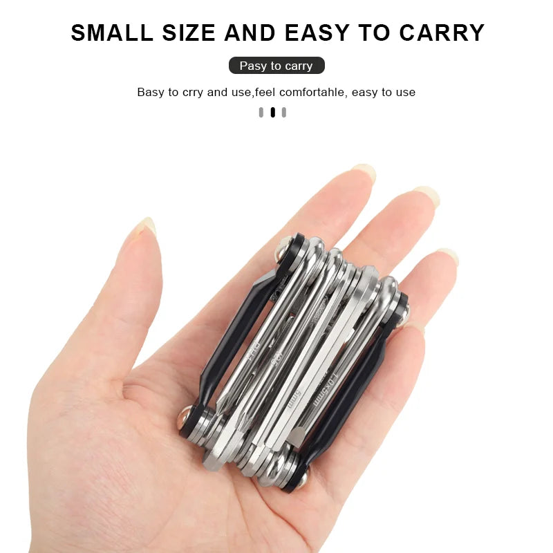 Multi Repair Tools Kit Portable Bicycle Tool Folding Allen Wrench Chain Splitter Cutter Bike Wrench Screwdriver Repair Tool