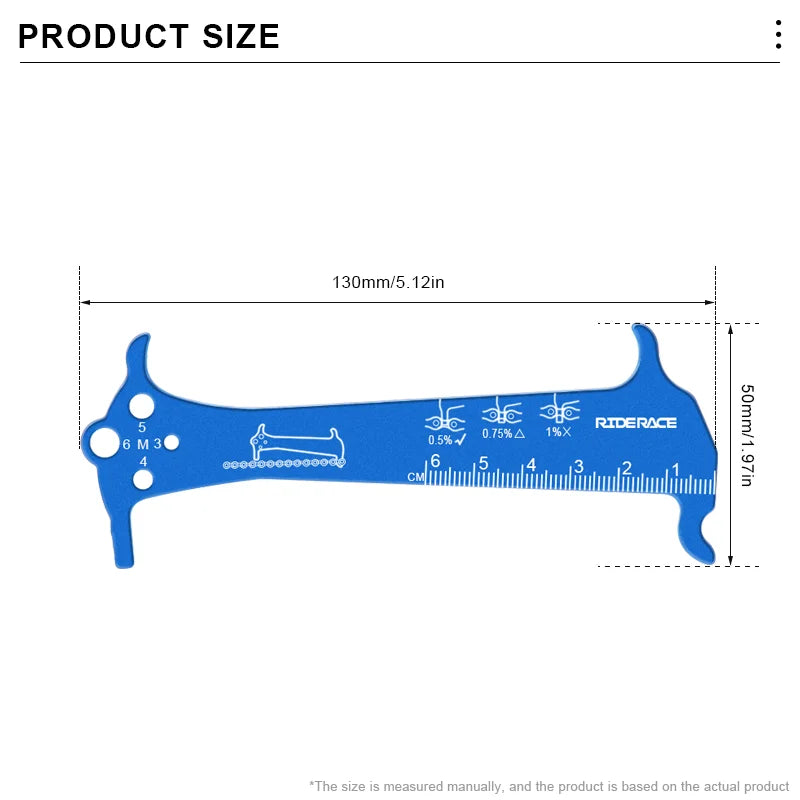 Bicycle Chain Checker Aluminum Alloy Road Bike Chain Wear Indicator Ruler Repair Tool Cycling Chain Gauge Measurement Checker