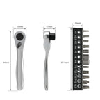 Mini Bike Ratchet Wrench 1/4 Drive Ratchet Handle Quick Release Socket Spanner Screwdriver Bit Tool Bicycle Allen Key Spanner