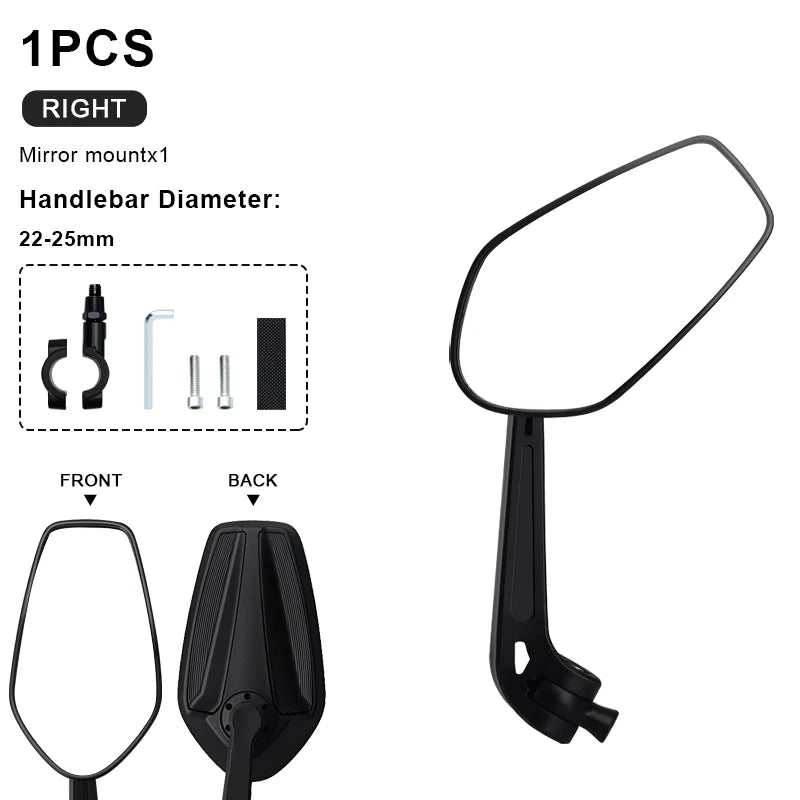 Bicycle Rear View Mirror 360° Adjustable Angles Clear Wide Range Bike Handlebar Rear View Mirror Electric Scooter Reflector