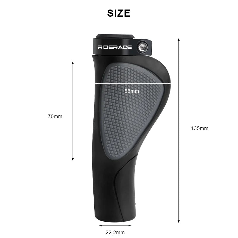 MTB Bike Grips Ergonomic Rubber Bicycle Handlebar Cover Anti-slip Shock Absorption Durable Integrated Lock-On Ends Cycling Parts