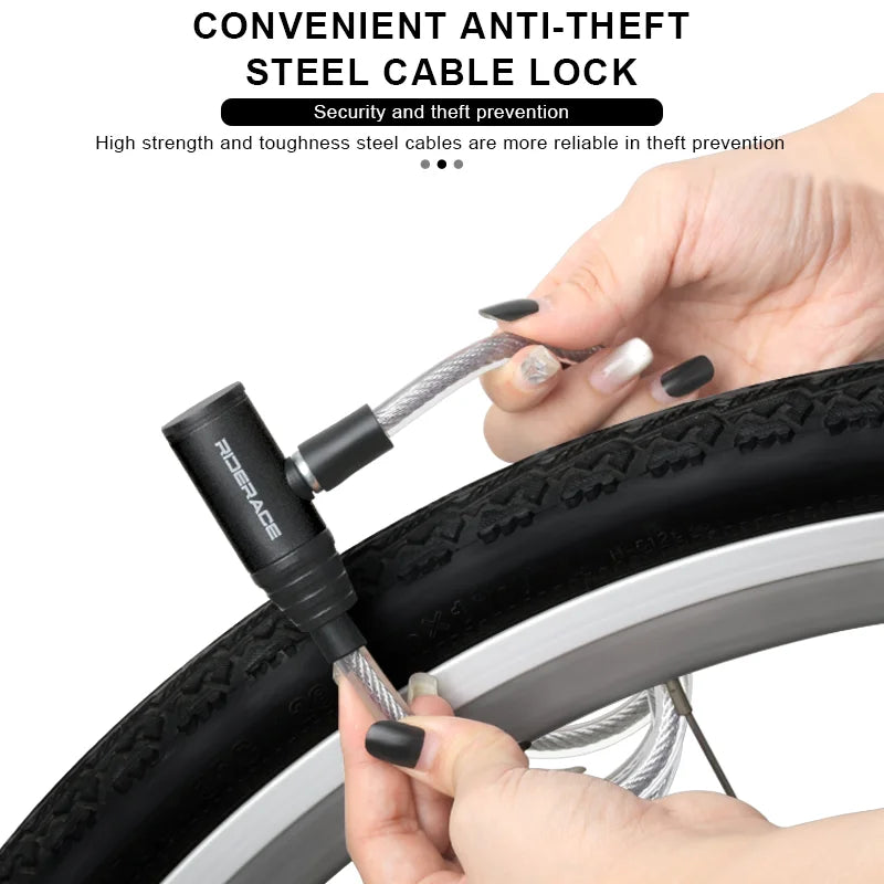 Bicycle Lock Portable Anti-Theft Steel Cable Lock High Security Bike Cable Lock Cycling Accessories For Scooter Electric E-Bike
