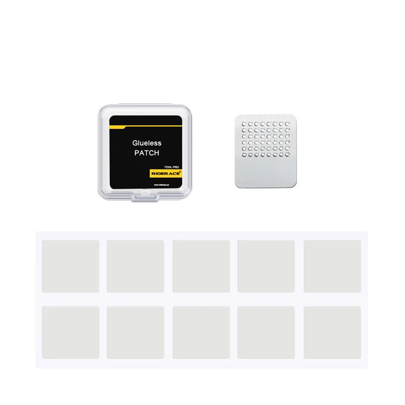 Bicycle Tire Patch Repair Tool Kit Glue-Free Quick Drying Portable Rubber Fetal Repair Bike Inner Tube Glueless Chip Patches Kit