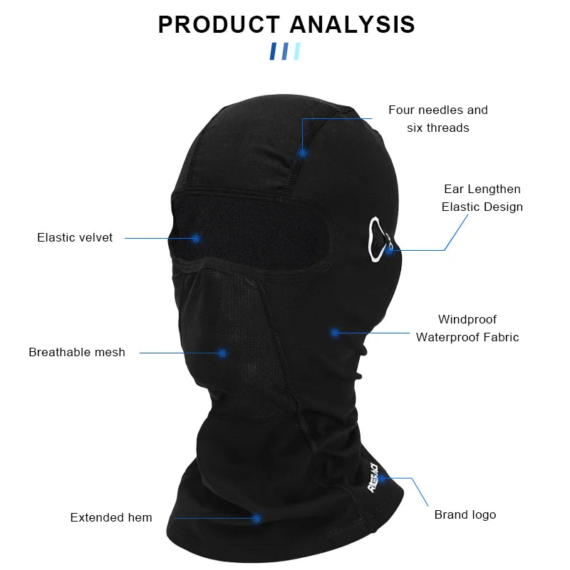 Winter Cycling Cap Bike Full Face Cover Headwear Warm Windproof Balaclava Helmet Liner Hat Climbing Fishing Running Neck Scarf