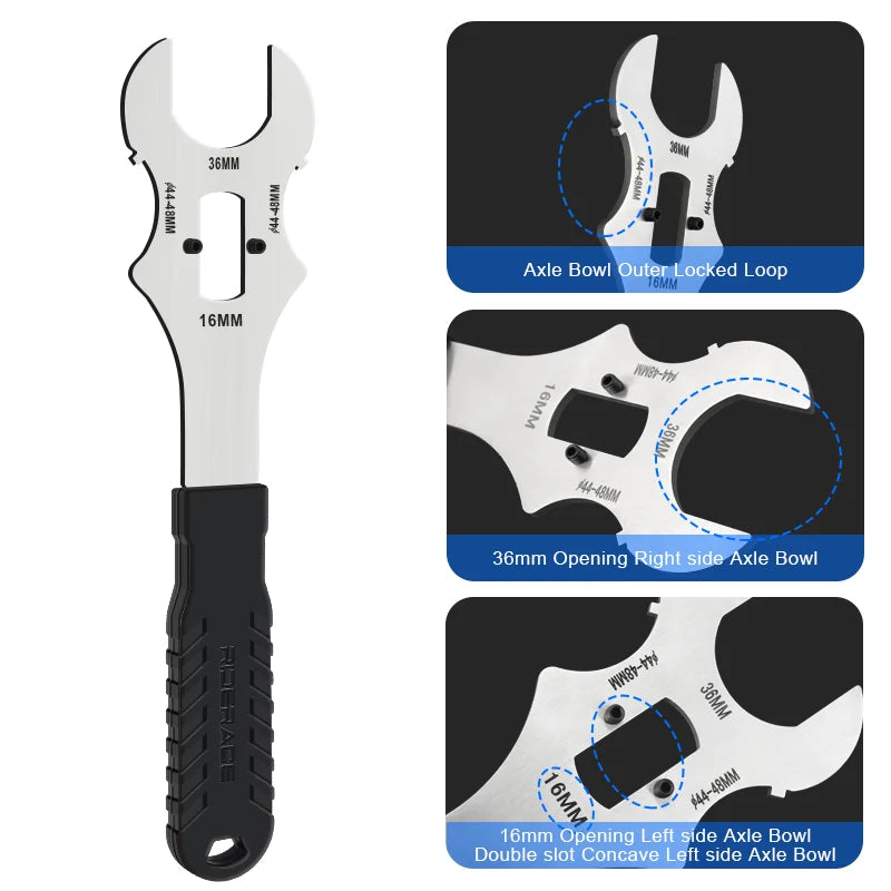 Professional Bicycle BB Wrench 4 in 1 Multifunctional Bike Bottom Bracket  Install Removal Wrench Spanner Cycling Repair Tool