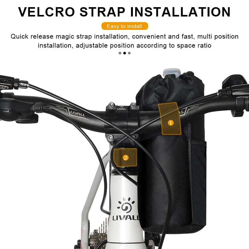Bicycle Bag Bike Water Bottle Bag Multi-Function Portable Carrier Pouch Insulated Kettle Bag Outdoor Riding Handlebar Bag