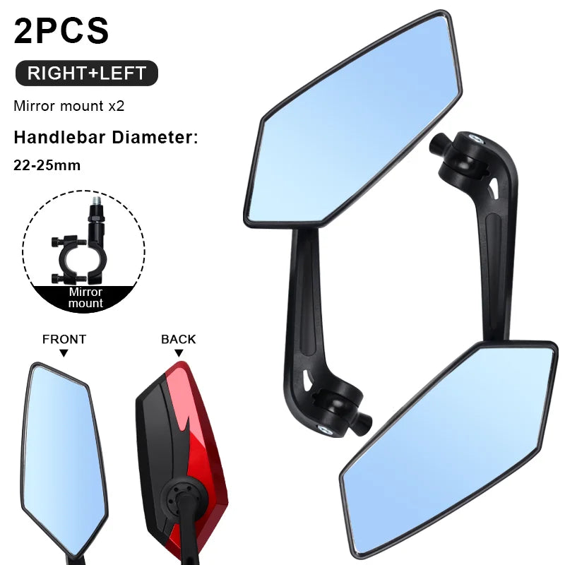 Bicyle Rear View Mirror Two-Color Wide Angle Reflector Clear Wide Range Bike Rearview Mirrors Cycling Flexible Left Right Mirror