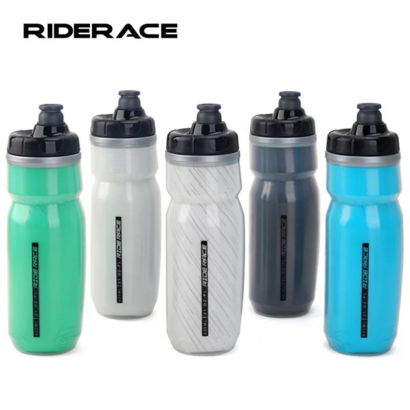 620ML Bike Water Bottle PP Dual Layer Insulated Thermal Cup Bicycle Bottle Portable Squeeze Drinking Outdoor Riding Sport Kettle