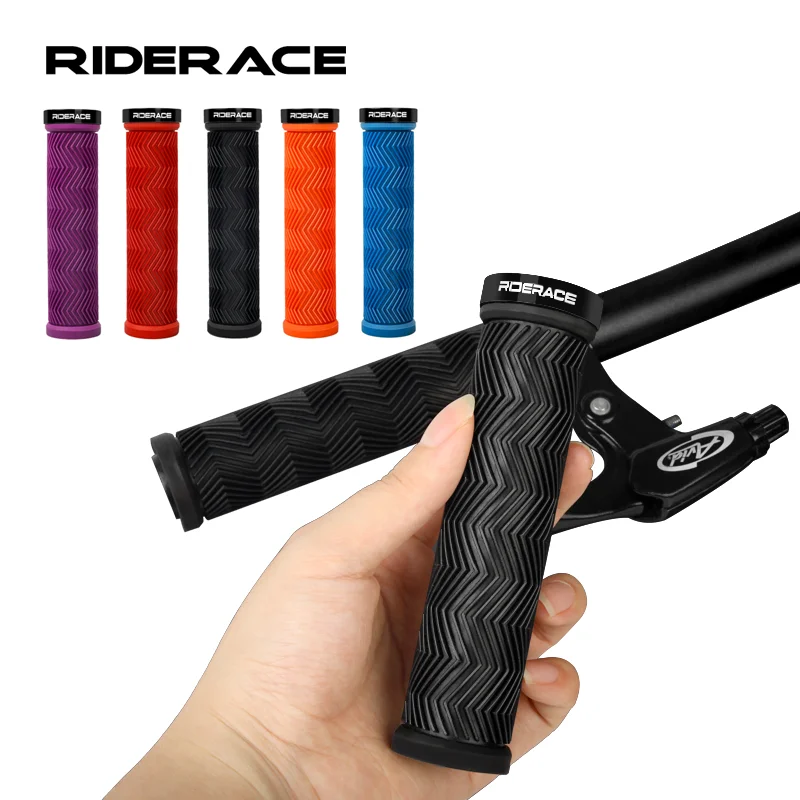 Bicycle Handlebar Grips Non-Slip Shockproof Comfortable Rubber Mountain Bike Handlebar Cover Ergonomic MTB Cuffs Lock On Ring