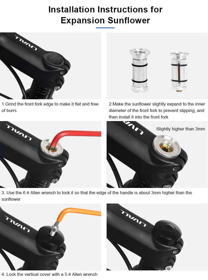 Bicycle Headset Expander Stem Top Cap 1-1/8" Aluminum Alloy Adjuster Expansion Bolt Bike Front Fork Expansion Screw 22-25mm