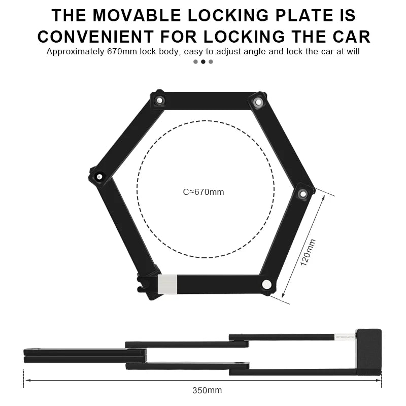 Portable Bicycle Lock Foldable High Security Anti-Theft Bike Chain Lock For Scooter Electric E-Bike Motorcycle MTB Accessories
