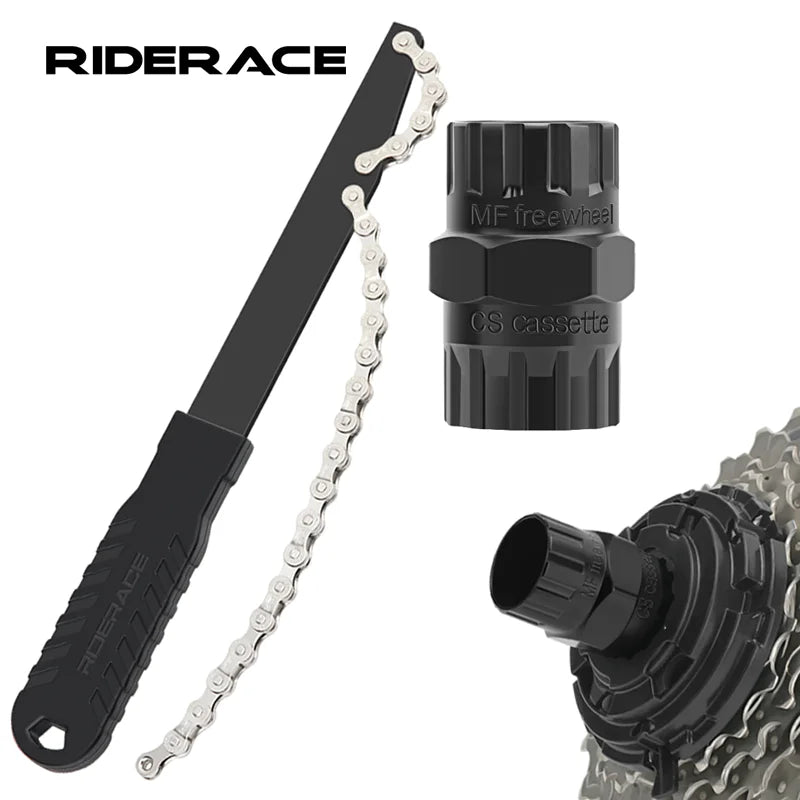 Bike Flywheel Removal Tool Kit Bicycle Flywheel Socket Tool High Strength Steel MTB Chain Whip Cassette Sprocket Remover Tool