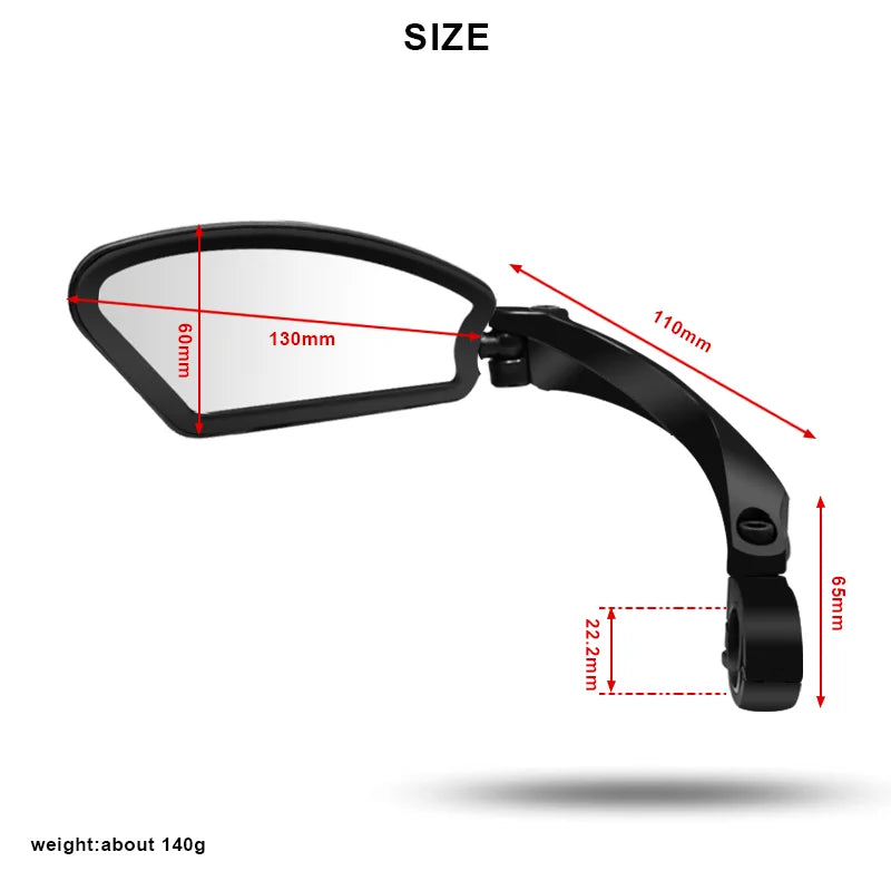 Bicycle Rearview Mirror 360 Degree Rotatable Clear Wide Range Bike Handlebar Mirror For Electric Scooter Cycling Accessories