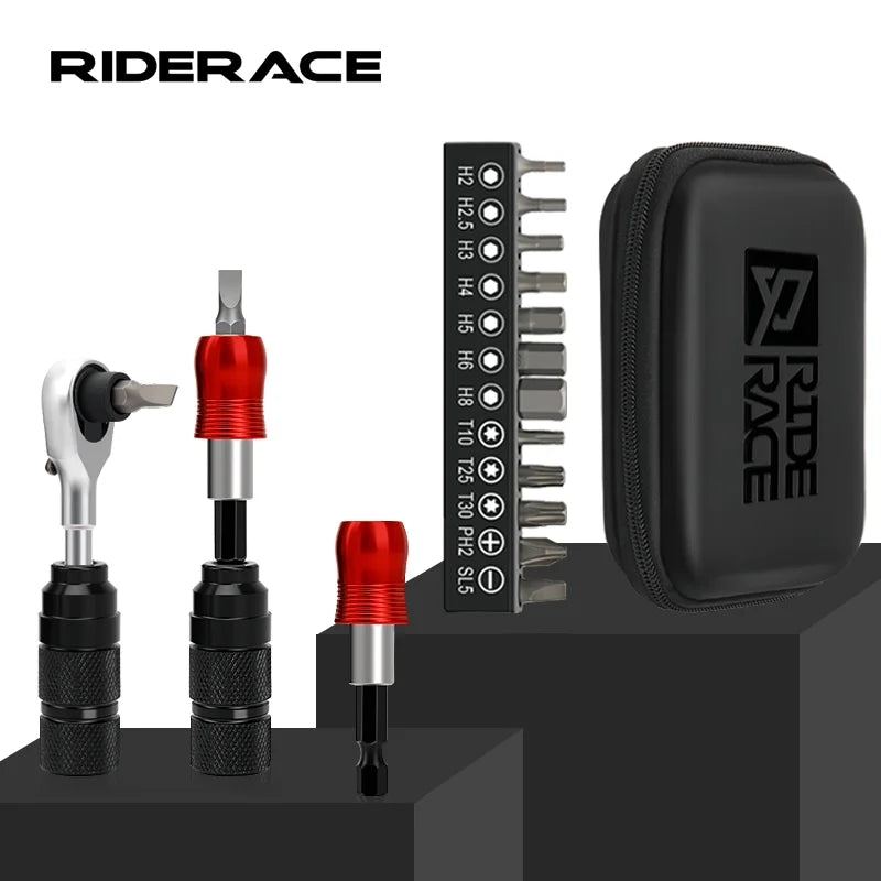 Ratchet Wrench Tool Set For Bicycle Multi-Function Tool Bike Allen Key Spanner Torque Ratchet Wrench 1/4 Inch T25 Screwdriver
