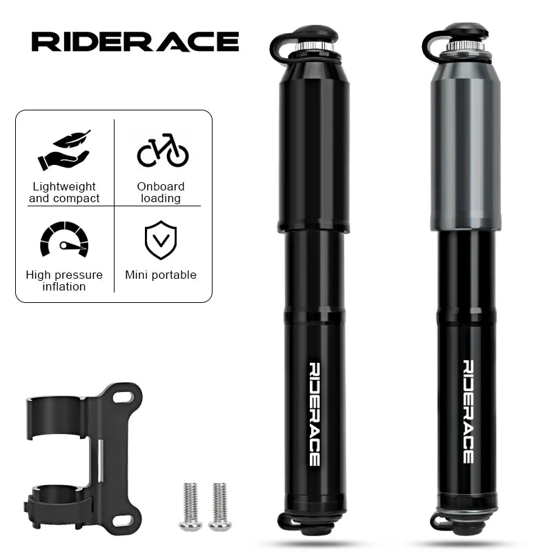 Portable Bike Pump With Hose Aluminum Alloy Bicycle Hand Air Pump Presta Schrader Valve Hand Inflator Cycling Accessories