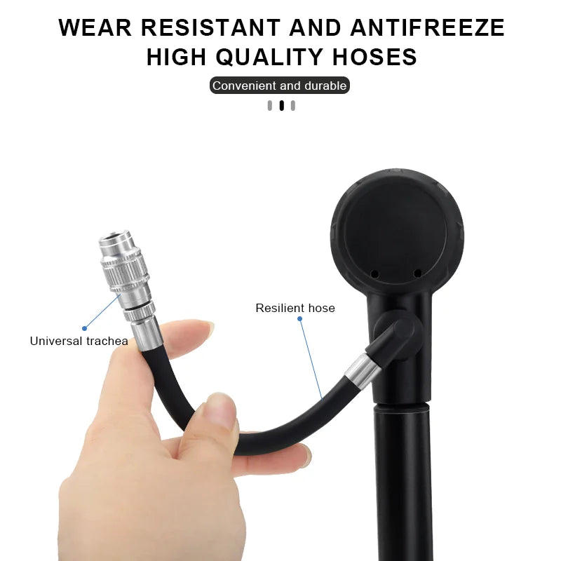 Bike Shock Pump 300PSI Pressure With Gauge Bicycle Air Pump Schrader Presta Cycling Front Fork Shock Absorber Rotatable Hose