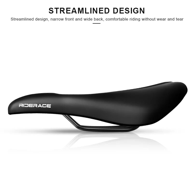 Bicycle Saddle Hollow Breathable PU Leather Mountain Road Bike Seat Thicken Soft Comfortable Racing Cushion Shock Absorption