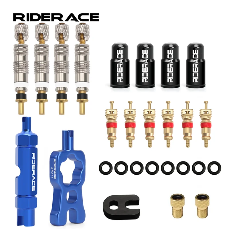 Bicycle Presta Tubeless Valve Core Kit Removable Aluminum Alloy Presta Valve Stem Caps Bike Tubeless Tire Valve Repair Tools