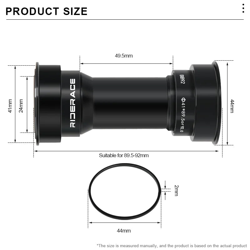 Bike Bottom Bracket Sealed Bearing 24mm BB86/92 Mountain Road Bicycle Bottom Bracket Pressfit Center Shaft Cycling Accessories