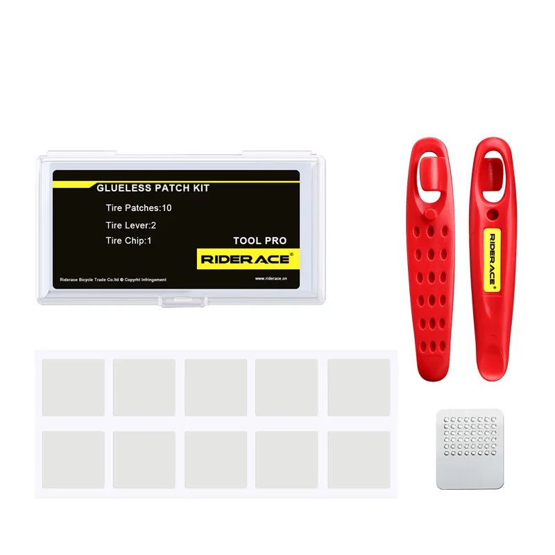 Bicycle Tire Patch Repair Tool Kit Glueless Chip Patches Mountain Road Bike Tire Repair Piece Tyre Tire Lever Wheel Repair Tool