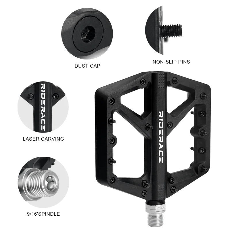 Ultralight Sealed Bearings Bike Pedals Nylon Anti-Slip Footboard Wide Flat Platform MTB Road Bicycle Pedals Cycling Accessories