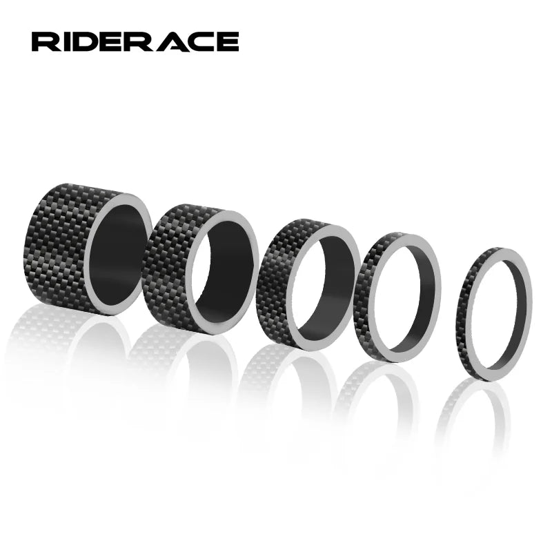 5Pcs/Set Bicycle Headset Stem Spacers Carbon Fiber 1/8" 28.6mm Mountain Road Bike Stem Washers Ultralight MTB Front Fork Washer