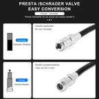 Bicycle Inflator With Gauge Portable Aluminum Alloy Hand Tire Air Inflator MTB Road Bike Pump For AV FV Presta Schrader Valve