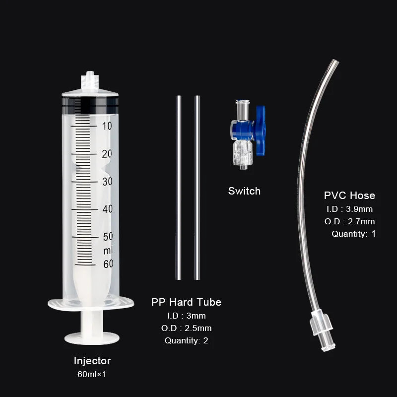 Bicycle Tubeless Tire Liquid Injection Tool 60ML Syringe Presta Valve Core Removal Tool MTB Road Bike Tire Fluid Injection Tool