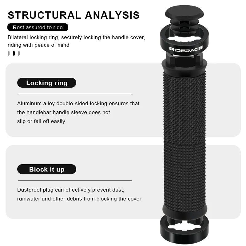 Bicycle Grips Bilateral Lock Ergonomic Rubber Non-Slip Shockproof Mountain Bike Handlebar Cover For BMX Cycling Accessories