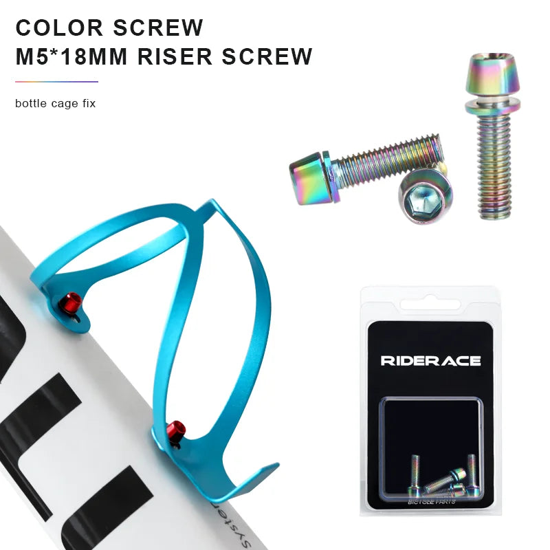 4Pcs/Set Bicycle Water Bottle Cage Screw M5*18mm Stainless Steel Hex Socket Screws Air Pump Bracket Fixed Bolts Bike Accessories