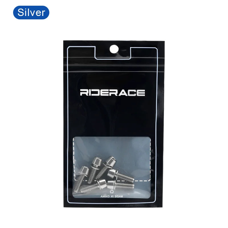 6Pcs Bicycle Stem Bolts M6X18mm Steel Hexagon Screw Disc Brake Caliper Bolts Bike Handlebar Screw With Washer Cycling Parts