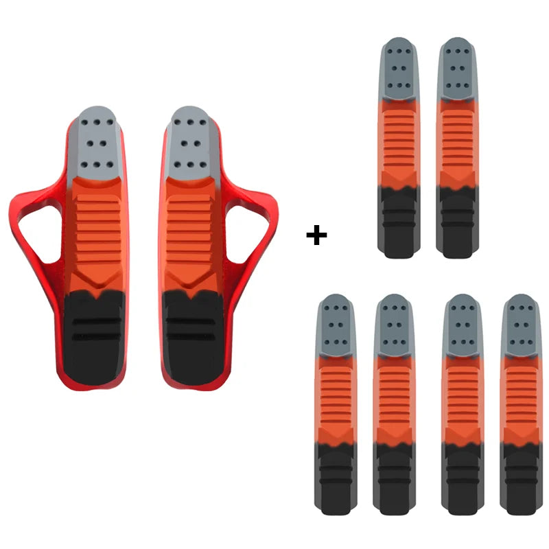 Bike Brake Pads Set Replaceable Inserts C-Brake CNC Aluminum Alloy Rubber Sheet Bicycle Brake Blocks With Mud Trough Silent