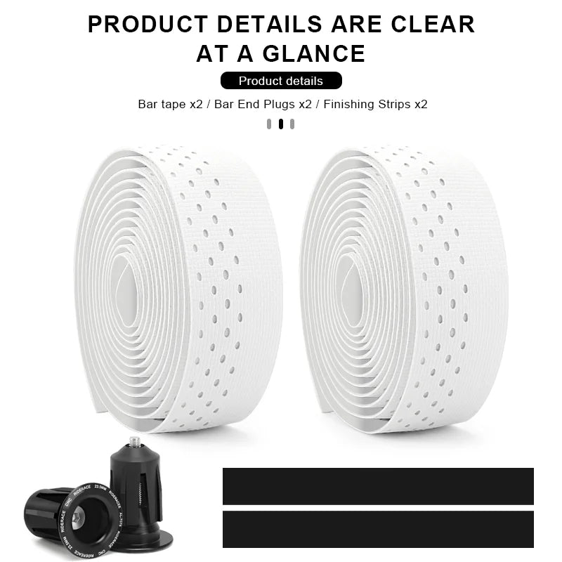 1 Pair Road Bike Handlebar Tape Shock Absorbing Ultralight Anti-Slip Wear-Resistant Strap Bicycle Handlebar Straps Comfortable