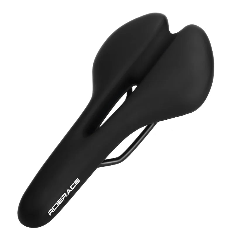 Bicycle Saddle Hollow Design Breathable Comfortable Seat MTB Road Bike One-Piece Cushion Shock Absorbing PU Leather Racing Seat