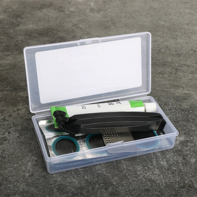 Bicycle Tire Repair Tool Set Rubber Patch Glue Tire Lever Crowbar Mountain Bike Inner Tube Fix Kit Outdoor Riding Repair Tools