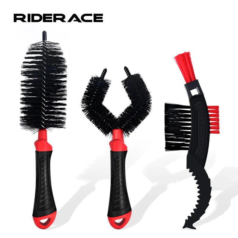 3Pcs Bicycle Cleaning Brush Kit Chain Scrubber Tool MTB Road Bike Tire Brush Cycling Scrubber Quick Washing Kit Cleaning Tools