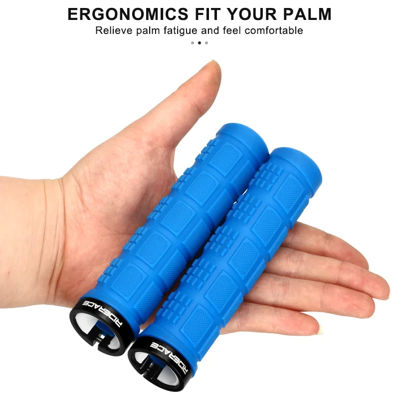 MTB Bike Grips Alluminium Alloy Lock Ring Bicycle Handlebar Cover Anti-Skid Durable Shock-Proof Rubber Grips Cycling Accessories