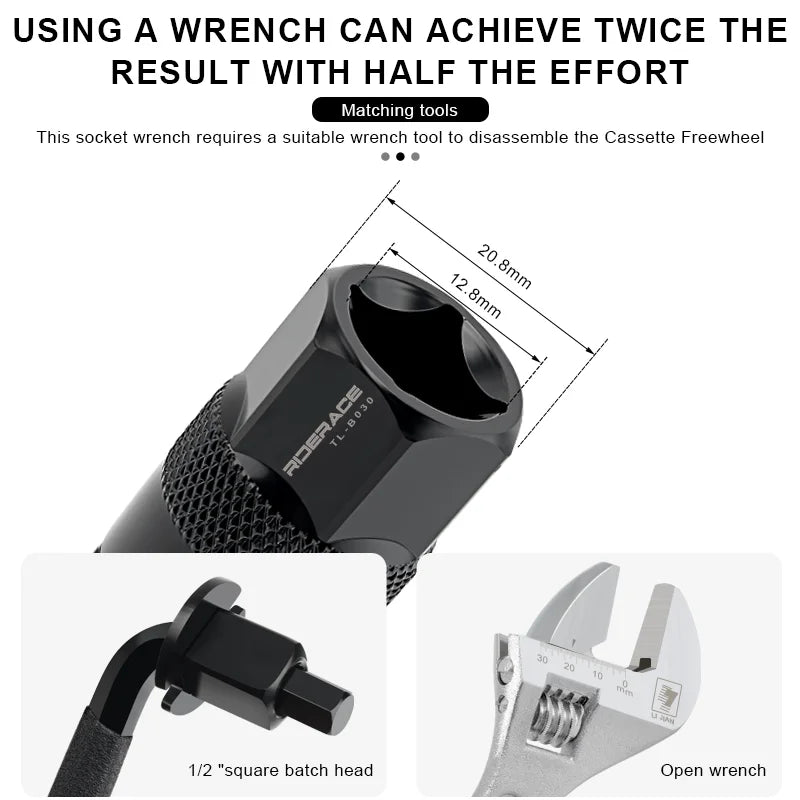 Bicycle Cassette Lockring Removal Tool CR-V Steel Bike Cassette Sprocket Sleeve Cassette Flywheel Sprocket Remover Repair Tools