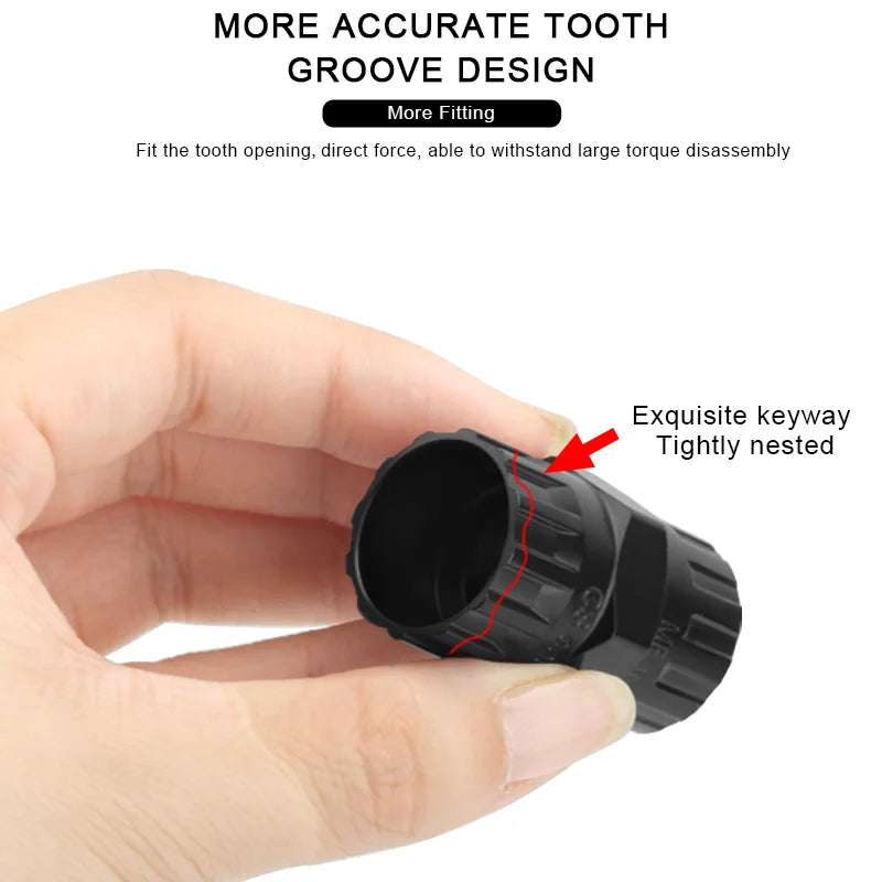 Bike Flywheel Remover Socket Tool Wear-Resistant High Strength Steel Bicycle Cassette Flywheel Lockring Remover MTB Repair Tools