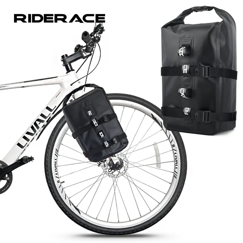 New Bicycle Fork Bag Waterproof Bike Front Fork Bag Aluminum Alloy Front Fork Shelf Portable Cycling Rear Seat Trunk Pannier