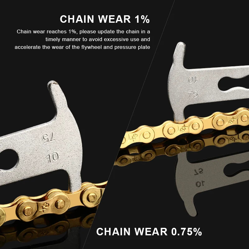Bicycle Chain Wear Indicator Tool Stainless Steel Road Bike Chains Gauge Measurement Ruler Chain Replacement MTB Repair Tool