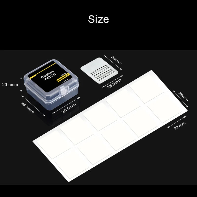 Bicycle Tire Patch Repair Tool Kit Glue-Free Quick Drying Portable Rubber Fetal Repair Bike Inner Tube Glueless Chip Patches Kit