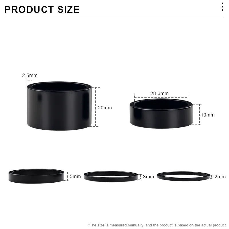 Bicycle Headset Spacer Aluminum Alloy For 28.6mm Bike Stem Washer Steerer Tube Fork Stem Height Adjust Ring For 2/3/5/10/20mm