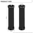 1Pair Bike Grip With End Cap Fixed Gear Lock-on Ring Mountain Bicycle Handlebar Grips Rubber Anti Slip Shock Absorbing MTB Cuffs