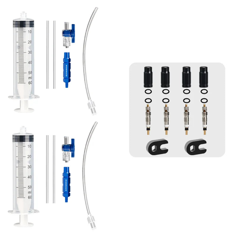 Bicycle Tubeless Tire Liquid Injection Tool 60ML Syringe Presta Valve Core Removal Tool MTB Road Bike Tire Fluid Injection Tool